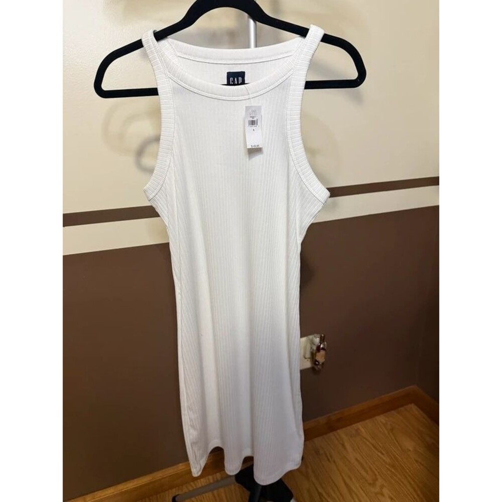 NWT Gap White Ribbed Knit Bodycon Mini Dress - Size S